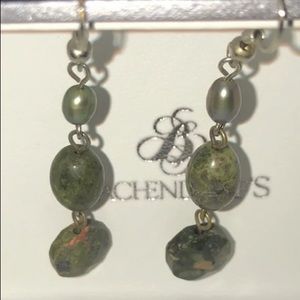 Jade & pearl earrings